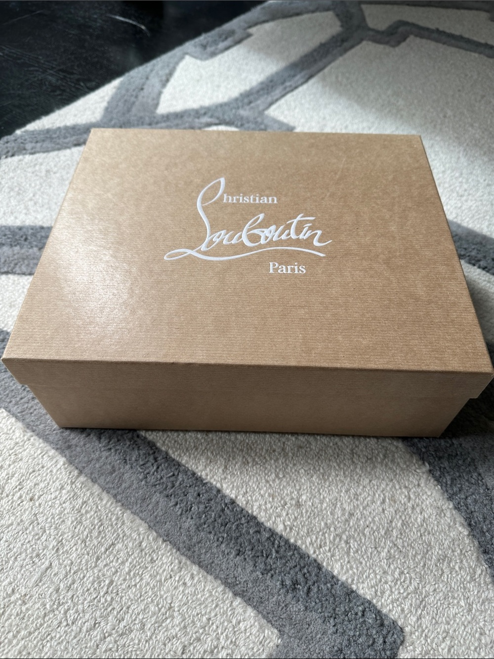 Christian Louboutin Tan Box with White Logo